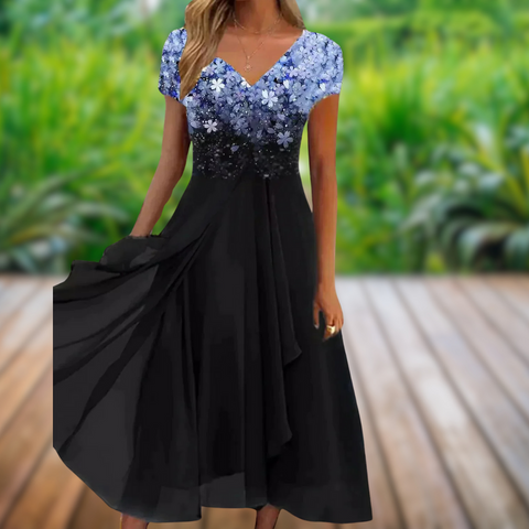 Solena | Zomer Jurk | Elegante V-hals & Vloeiende Pasvorm