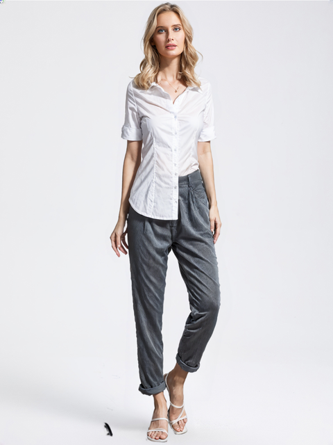 Mira | Dames Ribbel Broek | Elastische Taille & Losse Pasvorm